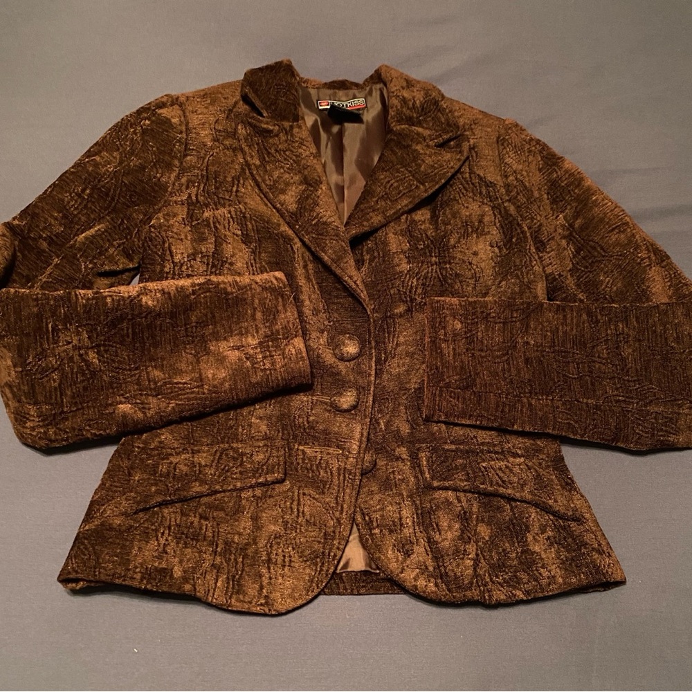 Brown Textured Blazer by J. Peterman